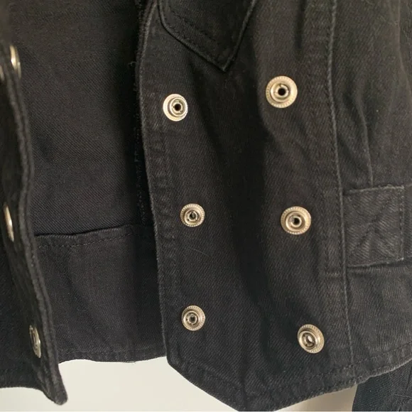 TOPSHOP BLACK DENIM BIKER JACKET - Picture 7 of 9
